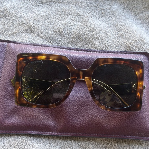 Etro Brown Tortoise Square Sunglasses